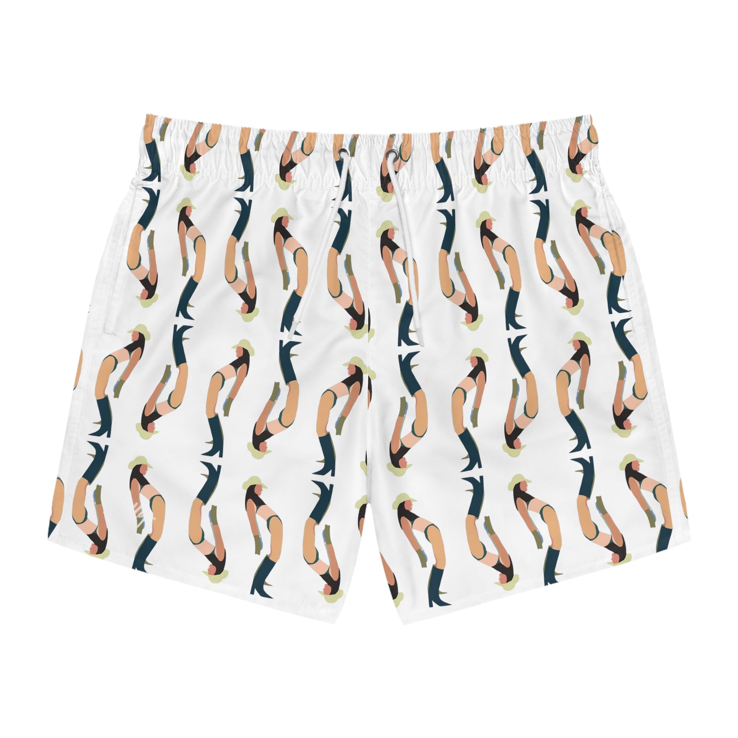 Beach Cowgirl Hoochie Daddy Swim Trunk (White)