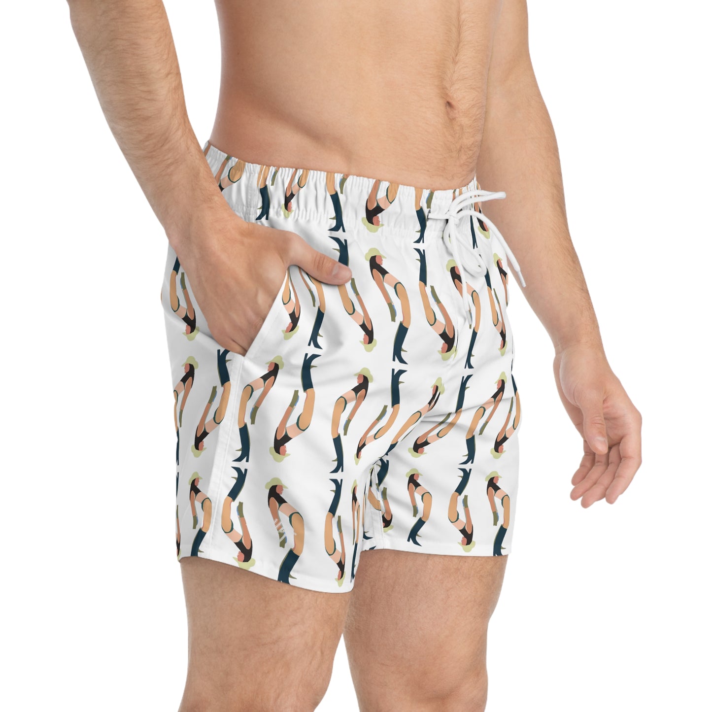 Beach Cowgirl Hoochie Daddy Swim Trunk (White)