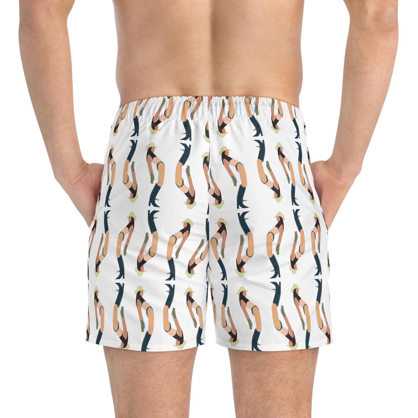 Beach Cowgirl Hoochie Daddy Swim Trunk (White)